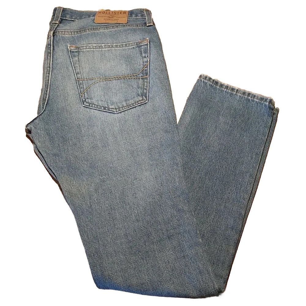 Jeans Hollister California Mens Blue Straight Size 32x34. Button Fly closure